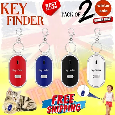2X Find My Key Finder With Whistle Sound Wireless Bluetooth Anti Lost Tracker UK • £1.99