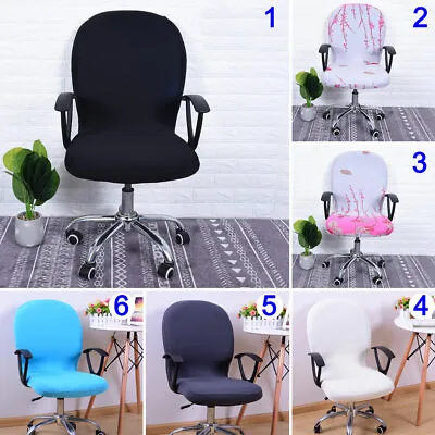 $13.99 • Buy Swivel Computer Chair Cover Removable Office Seat Slipcover Protector Stretch AU