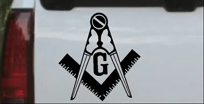 Masonic Square And Compass Car Truck Window Decal Sticker Black 3X2.8 • $4.99