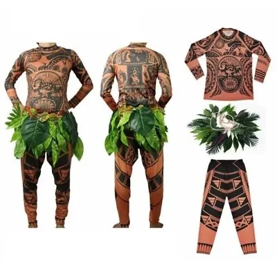 Maui Tattoo T Shirt/Pants Halloween Adult Mens Women Cosplay Costume USA Size M • $17.47