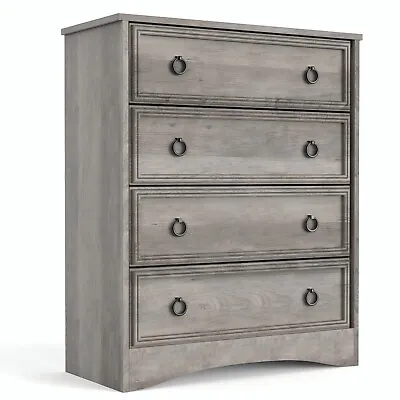 4 Drawer Dresser Wood Tall Chest Of Drawers Closet Cabinet Organizers Nightstand • $149.98