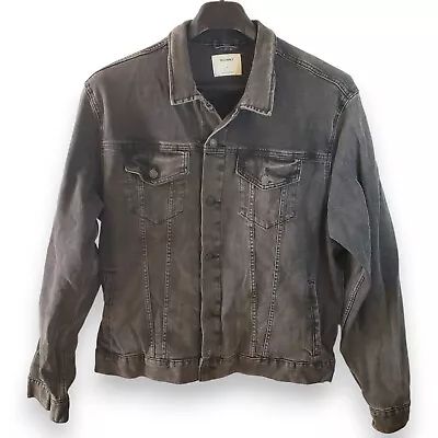 Old Navy Denim Trucker Jacket XL Black Wash Stretch Cotton Rivet Buttons Men • $19.99