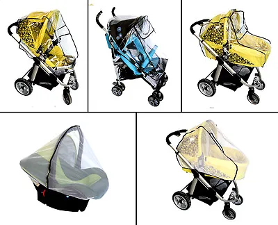 Universal Rain Cover Mosquito Net Fit Most Pushchairs Stollers Car Seats Buggie • £5.69