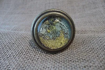 Antique Brass Metal Map Globe Atlas Drawer Pull Knob~Home Decor~Dresser Cabinet • $5.99