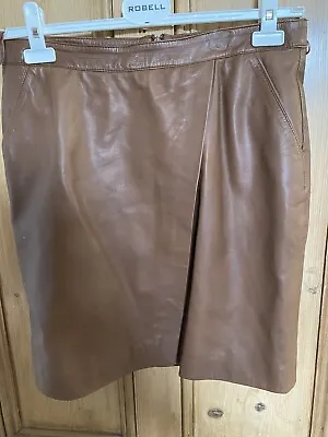 Passport Brown Leather Short Skirt Size 12. • £5