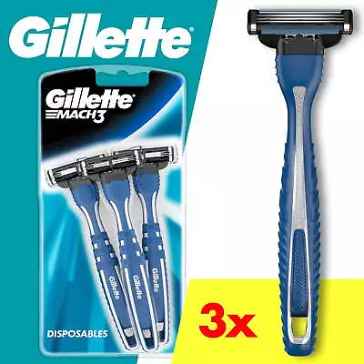 Gillette Mach3 Men’s Disposable Razors 3 Count Blue • $10.99