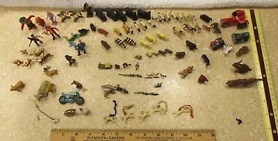 93 Vintage Collectible Figures Horses Cows Deer Tractor Miniature Dogs & People • $14