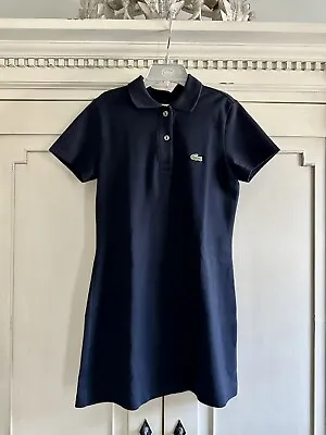 Lacoste Pique Polo Dress Girls Dress Navy Blue Sz 10 • £28.14