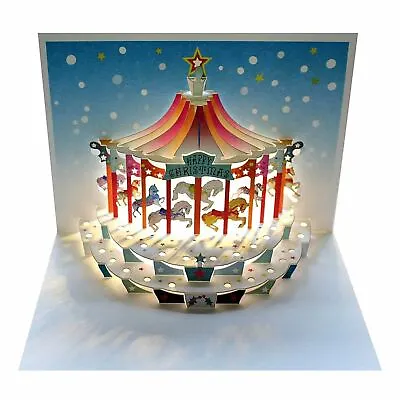 £5.99 • Buy Forever Laser Pop Up Card - Carousel Happy Christmas
