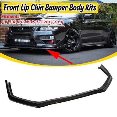 $65.99 • Buy Gloss Black V-Limited Style Front Bumper Lip Spoiler For 15-19 Subaru WRX STI