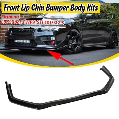 Gloss Black V-Limited Style Front Bumper Lip Spoiler For 15-19 Subaru WRX STI • $65.99