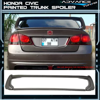 Fits 06-11 Honda Civic 4Dr Mugen Style Trunk Spoiler Painted #NH701M Galaxy Gray • $199.99