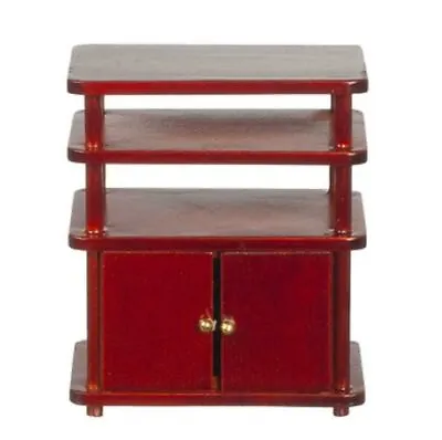 Dolls House Entertainment Centre TV Stand Mahogany Living Room Furniture 1:12 • £4.79