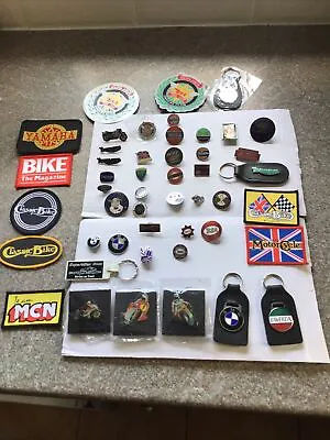 £40 • Buy Vintage Collectable Enamel Motorcycle Badges + Key Rings And Cloth Badges In VGC
