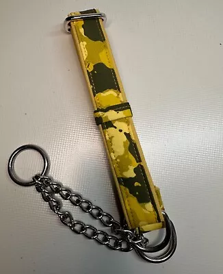 Martingale Half Check Choke Chain Adjustable Dog Collar In SAND Camouflage • £7.15