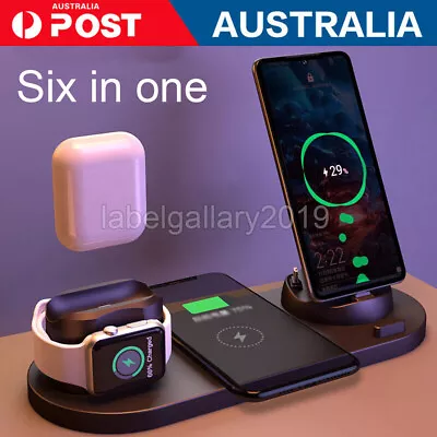 6-IN-1 Wireless Charger Fast Charging Dock For Mobile Phone Android Apple IPhone • $13.99