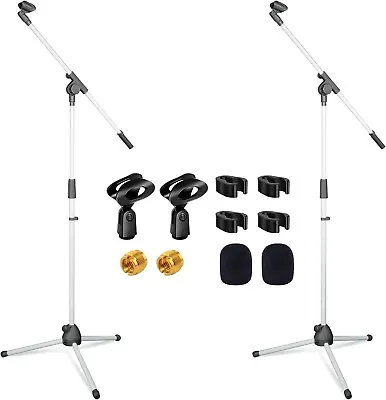 5Core 2x Microphone Boom Telescoping Stand Tripod Holder Mic Clip Arm Studio • $29.99