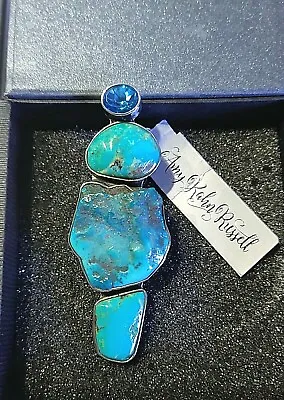 Amy Kahn Russell  ONE OF A KIND  VINTAGE Natural Sleeping Beauty Turquoise Pndt • $1150