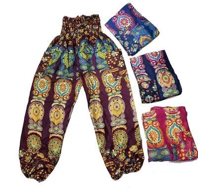 10pc Assorted Hippie Aladdin Yoga Elasticated Smocked Waist Boho Harem Pants • $119.39