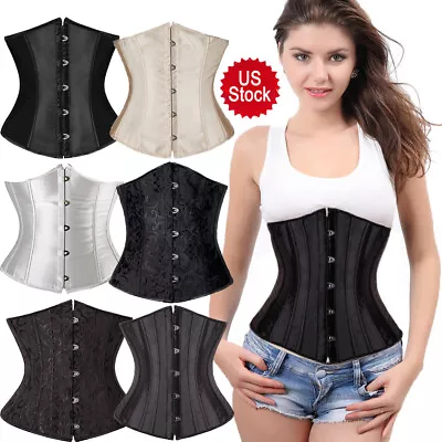 Plus Size Women Underbust Corset Boned Waist Training Belt Lingerie Overbust New • $10.99