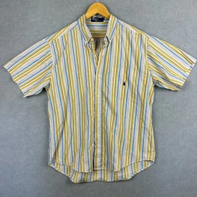 $19.99 • Buy Polo Ralph Lauren Short Sleeve Button Down Shirt Women's Size 20 Yellow Striped
