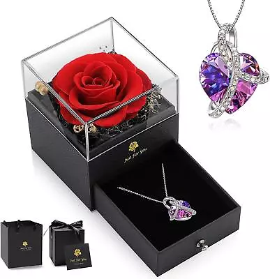 Mom Rose Gifts For Mothers Day Preserved Forever Rose Gift With Necklace New*** • $16.79