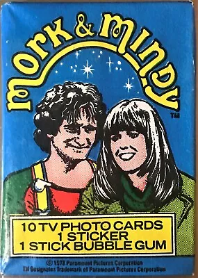 Mork And Mindy Vintage Trading Cards ONE Wax Pack 1979 Topps Robin Williams TV • $6.83