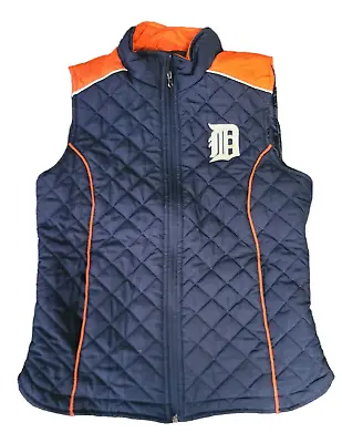 Detroit Tigers MLB GIII By Carl Banks Full Zip Quilted Vest Women's Size Small • $24.95