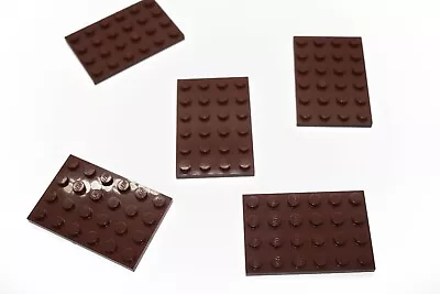 5 New LEGO 4x6 Reddish Brown Plates 3032 Bulk Lot Moc Star Wars City Flat Panel • $4.61