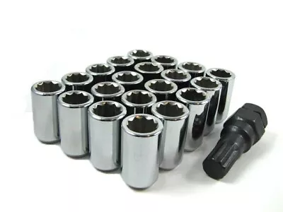 20 Pc Set Tuner Lug Nuts 1/2  Chrome Ford Mustang Explorer • $25.19