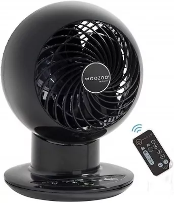 10  Desk Fan UK 3 Plug Silent Fan - Remote Control 5 Air Strengths Black • £45.99