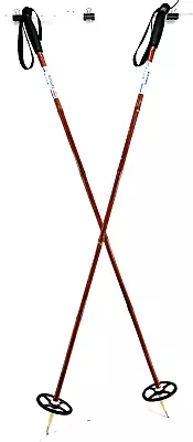 Vintage Trak Bamboo Shaft Brown 51  Cross Country Outdoor Winter Ski Poles • $42.49