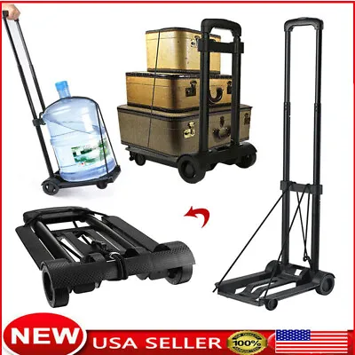 Minisize Folding Luggage Cart With 2 Wheels Lightweight Plastic Luggage Trolley • $24.99