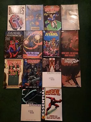 Comic Book Trade Paperback Lot Of 14 Marvel Comics DC Comics • $1