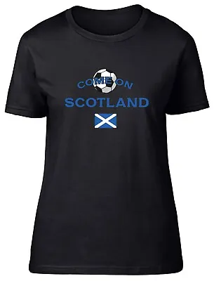 Womens T Shirt Scotland Football Come On Sports Ladies Tee Gift • £8.99