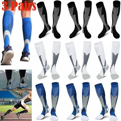 3pcs Compression Socks 20-30mmHg Support Miracle Calf Leg Sport Men Women S~XXL • $13.15