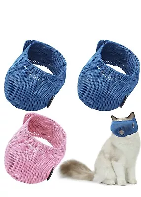 3 Pieces Cat Muzzles Breathable Mesh Muzzles Cat Grooming Restraint Bags • $10.99