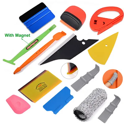 Car Wrapping Tools Kit Vinyl Squeegee Felt Scraper Pro Cutter Razor Window Tint • $15.18