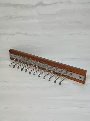 24 Hook Vintage Wood Wall Mount Tie Rack Belt Closet Holder • $12