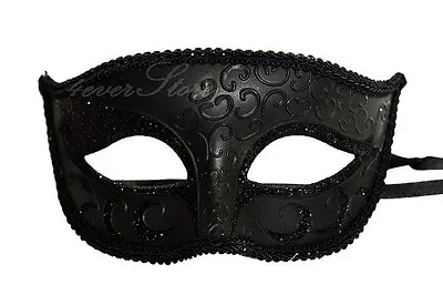 Charming Men's Black Masquerade Ball Mask - Minimal & Classic Mask  • $10.95