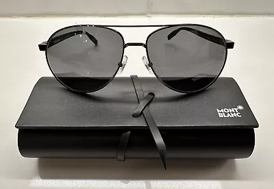 Montblanc MB0054S Pilot Sunglasses Ruthenium/Black FREE Shipping • $125.99