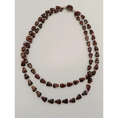 Vintage Banded Agate Necklace Scottish Two Strand 56cm Each. • £34.95