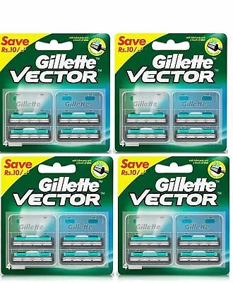 Gillette Vector 16 Pc Cartridges Blades Fits Contour Atra Plus Refills Free Ship • $33.40