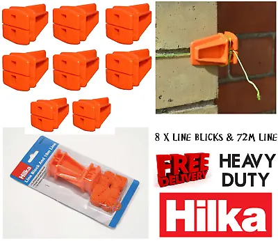 £19.94 • Buy 72m Brick Line & 8 Pcs Corner Blocks Set Plastic Guide Blocks -  HEAVY DUTY 