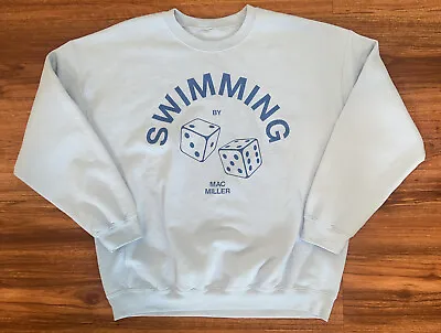 Mac Miller Swimming Blue Sweat Shirt Crew Rap Hip Hop Size Extra Large Dice • $49.99