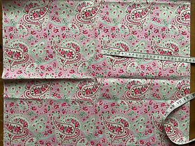 IKEA Cath Kidston Rosali Paisley Pink Cotton Fabric Remnant  • £10.99