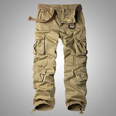 Military Black Cargo Pants Men Cotton Trousers Baggy Camouflage Tactical Pants • $98.76