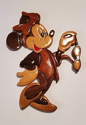VINTAGE DISNEY'S Minnie Mouse  W/ SUNGLASSES  Wood LAYERED WALL ART Decor 16  • $29.99