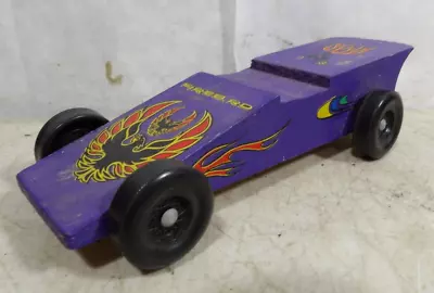 Vintage Handmade Custom Pinewood Derby Car Purple Firebird • $45