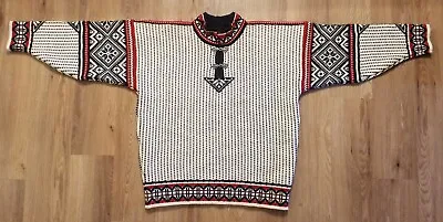 Vintage Dale Of Norway 100% New Wool Knit Clasp Skiing Ski Sweater Sz M/L • $150